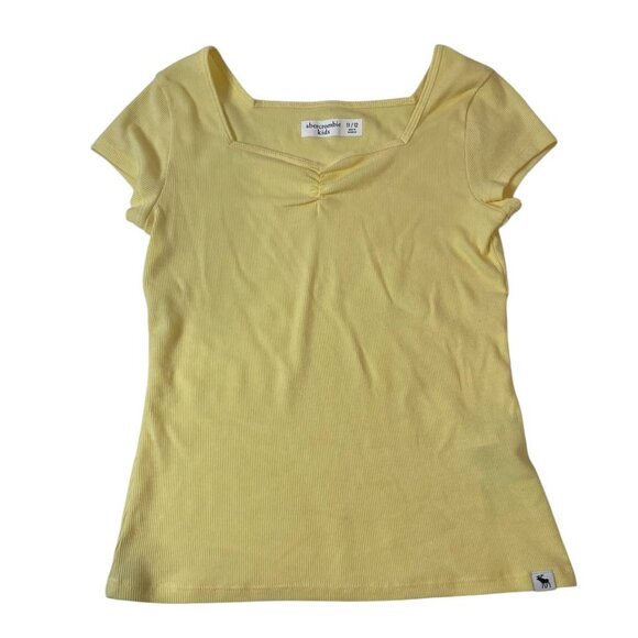 y2k abercrombie & fitch  butter yellow cinched top vintage babydoll coquette 90s - Picture 1 of 6
